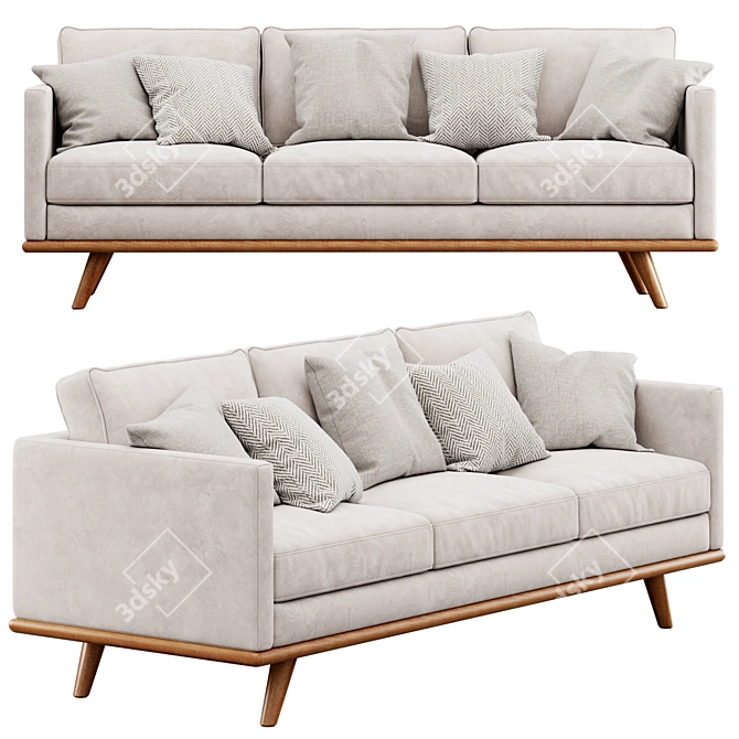 Luxury Comfort Nolita Sofa 3D model image 2