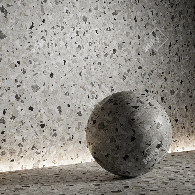 Seamless PBR Terrazzo Material 3D model image 1