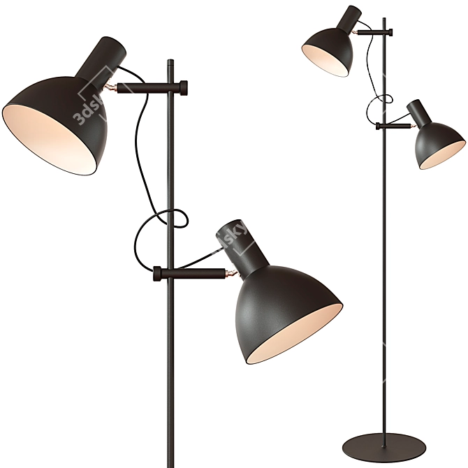 Baltimore Floor Lamp with Two Lights 3D model image 2