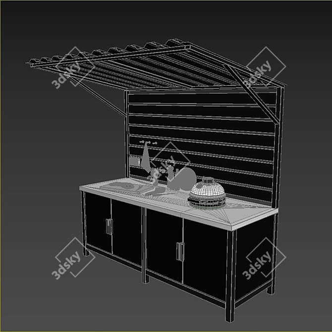 Convertible Summer Kitchen Furniture 3D model image 6