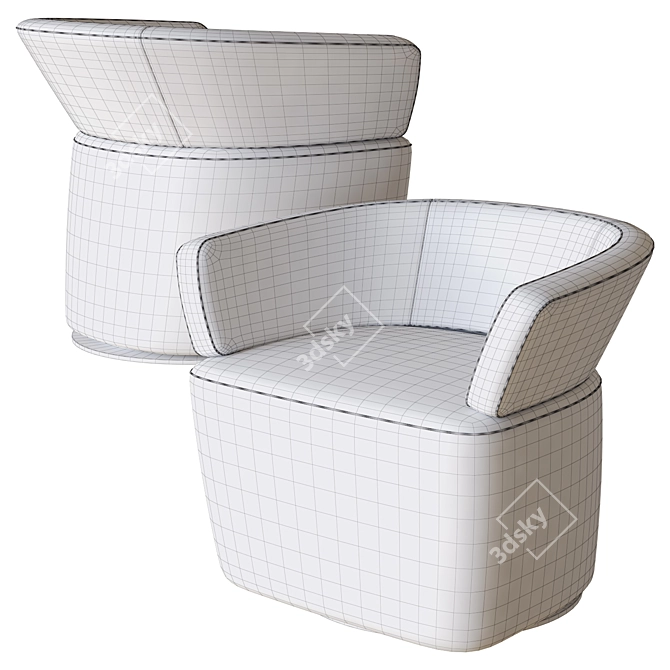 Josephine Armchair 3D Model Revit 3D model image 4