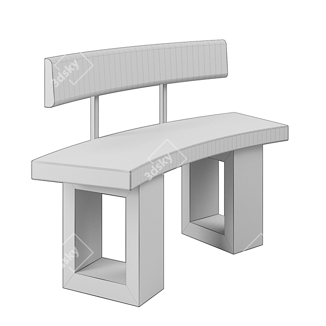 - Fibroconcrete Fire Pit Bench 3D model image 3