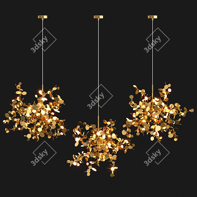 Handcrafted Argent Pendant Light 3D model image 2