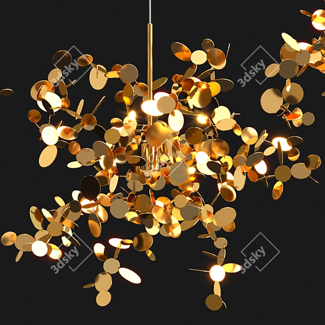 Handcrafted Argent Pendant Light 3D model image 4