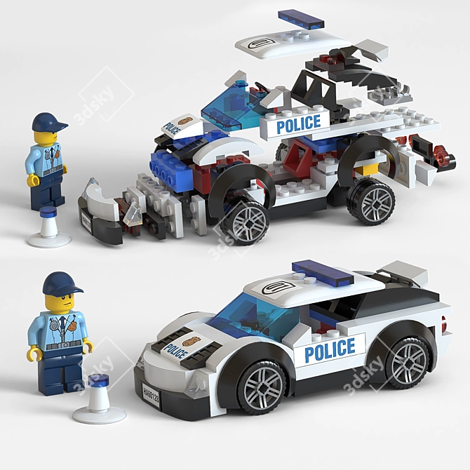 Lego Police 3D Model Kit 3D model image 4