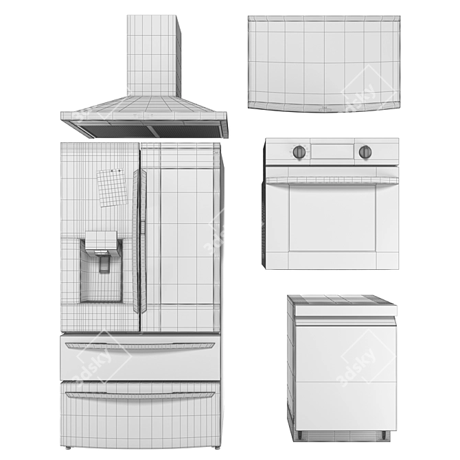 LG Kitchen Appliances Collection 3D model image 5