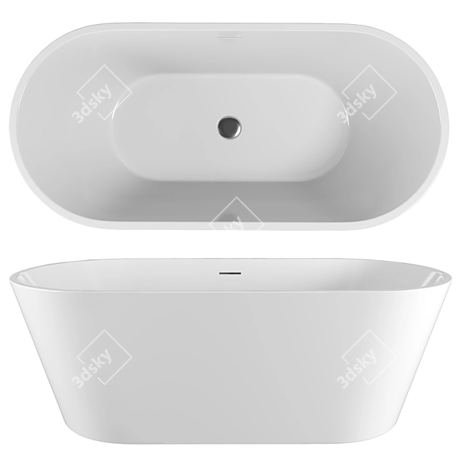 Abber AB9203-1.6 Acrylic Bathtub 160x80 3D model image 1