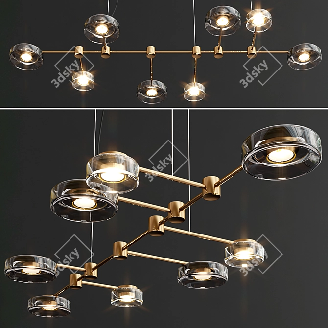 Modern Sleek Circuit Design Table 3D model image 2