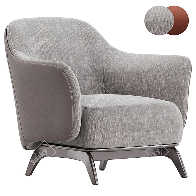 Modern Armchair Poliform Kaori Collection 3D model image 2