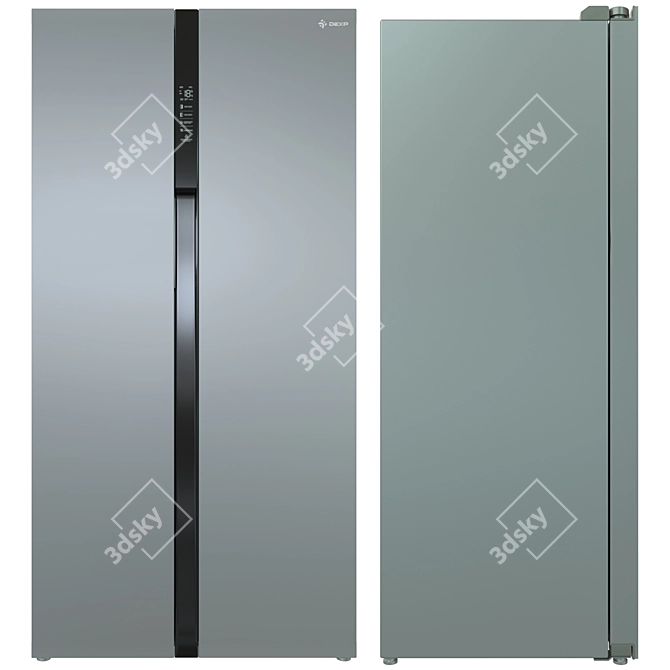DEXP SBS510M Fridge: Metal-Plastik Texture 3D model image 1