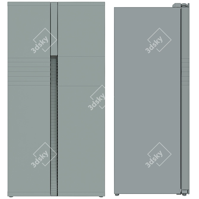 DEXP SBS510M Fridge: Metal-Plastik Texture 3D model image 3