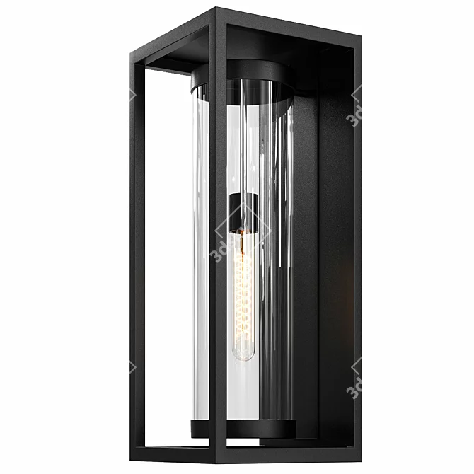 Sleek Outdoor Wall Light Fixture 3D model image 1