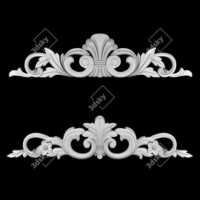 Elegant 3D Ornament Design Kit 3D model image 5