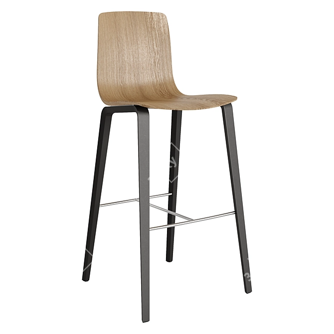 Modern Wood Legs Chair Set 3D model image 3