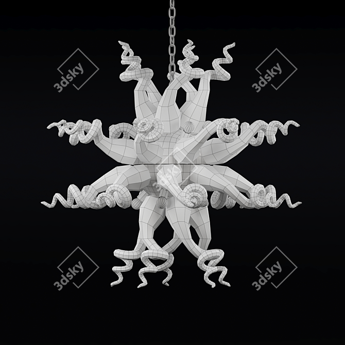 Eclipsia Murano Glass Chandelier 3D model image 3