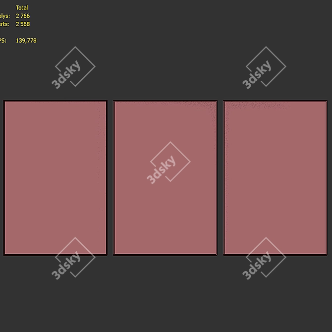 Floral Market Picture Frame Set 3D model image 7