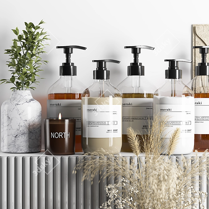 Modern Bathroom Accessories Set for VRay 3D model image 2