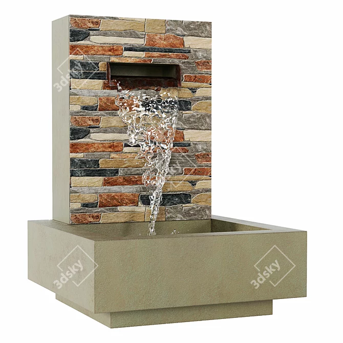 Galvanized Outdoor Garden Water Fountain 3D model image 1