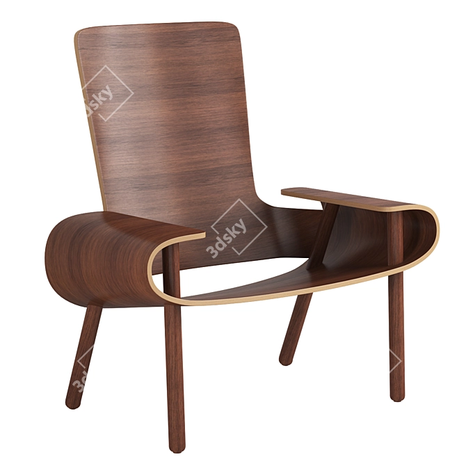 Modern Comfort: Skrolla Lounge Chair 3D model image 1