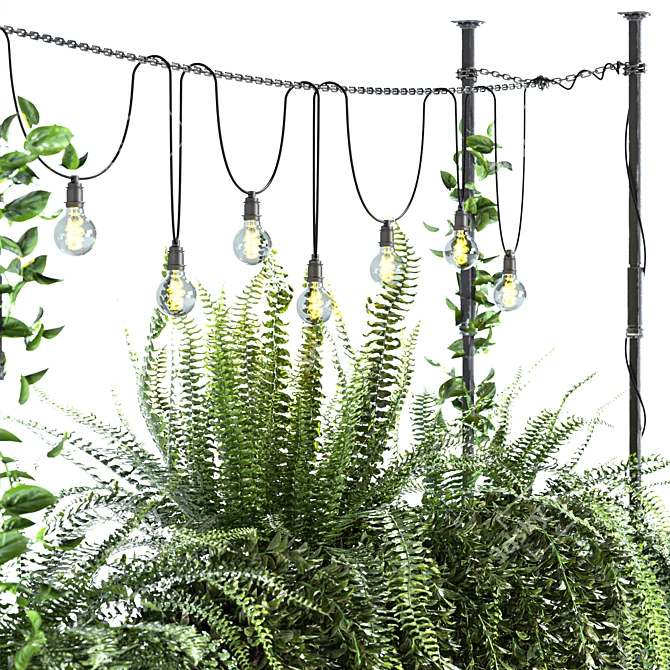 Greenery Trio Hanging Bar Display 3D model image 3