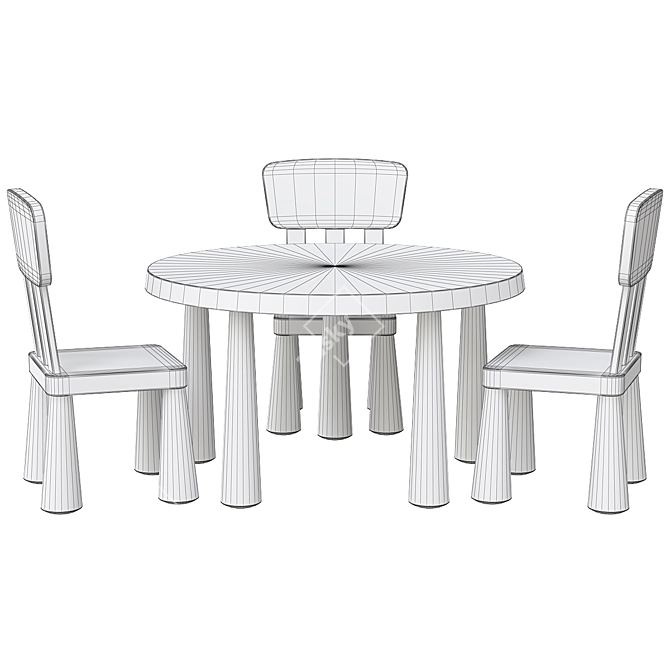 Mammut Kids Table & Chair 3D model image 2