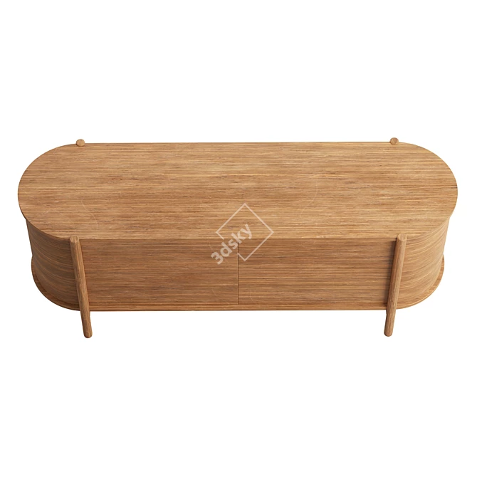 French Oak Buffet Storage Organizer 3D model image 3