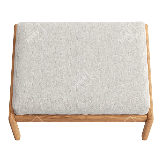 Modern Teak Outdoor Footstool 3D model image 3