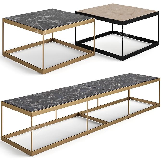 Eichholtz La Quinta Coffee Tables Set 3D model image 1