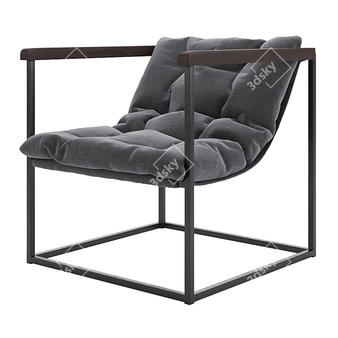 Stylish Loftovik Armchair - 70x70x70cm 3D model image 1