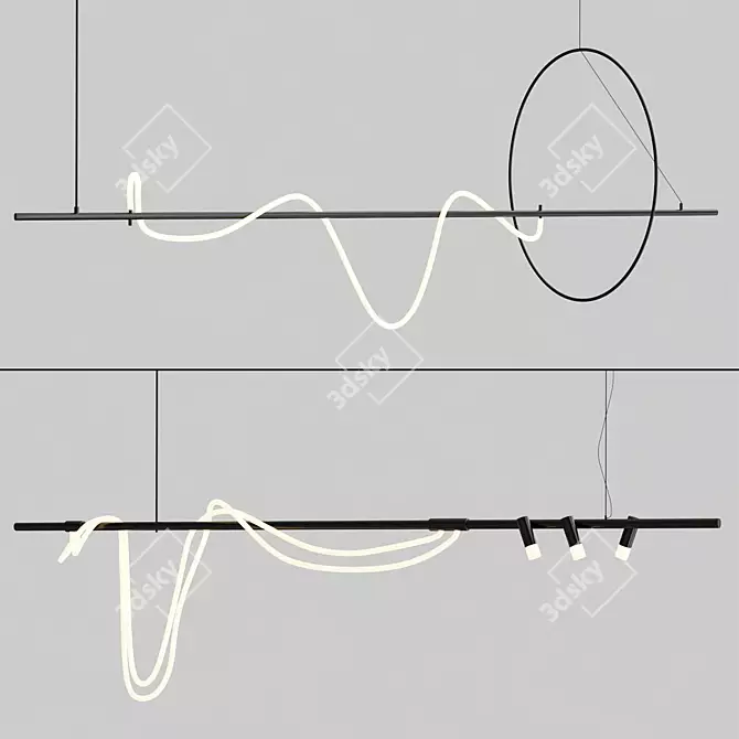 Modern Slatted Lamps Collection 3D model image 2