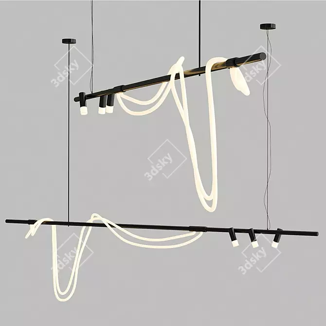 Modern Slatted Lamps Collection 3D model image 4