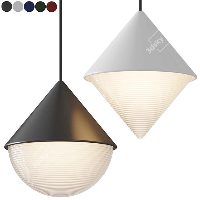 Duo Hemisphere Pendant Light 3D model image 1