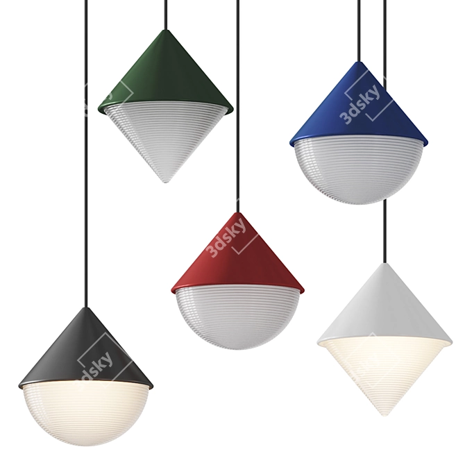 Duo Hemisphere Pendant Light 3D model image 2