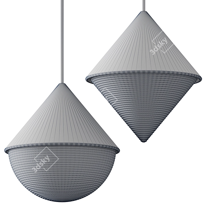 Duo Hemisphere Pendant Light 3D model image 3