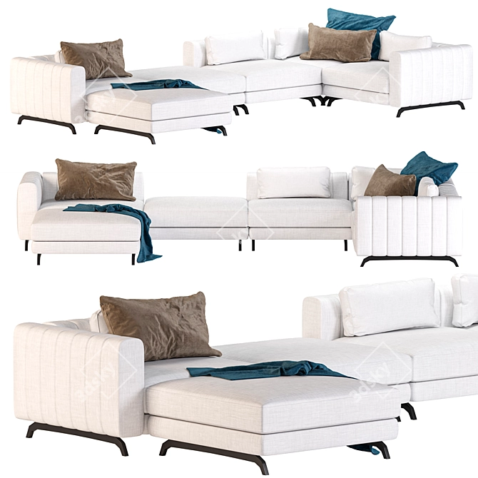 Berlin Modular Sectional: Stylish Comfort 3D model image 1