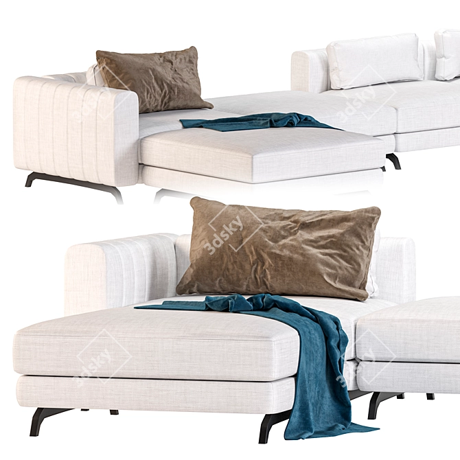 Berlin Modular Sectional: Stylish Comfort 3D model image 2