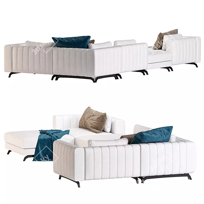 Berlin Modular Sectional: Stylish Comfort 3D model image 3