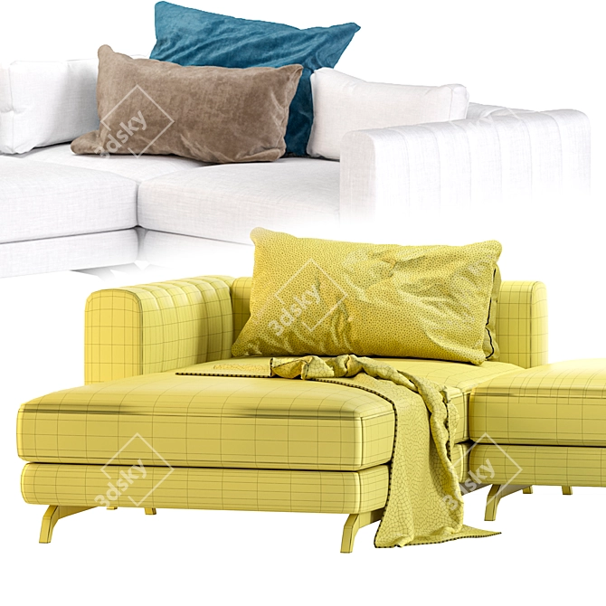 Berlin Modular Sectional: Stylish Comfort 3D model image 4