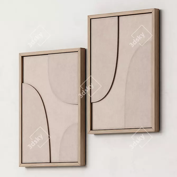 Minimalist Relief Art Set by Amy Maye 3D model image 2