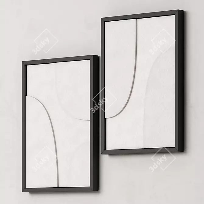 Minimalist Relief Art Set by Amy Maye 3D model image 3