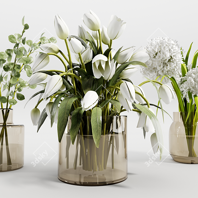 Floral Bouquet 3D Models Set 3D model image 3