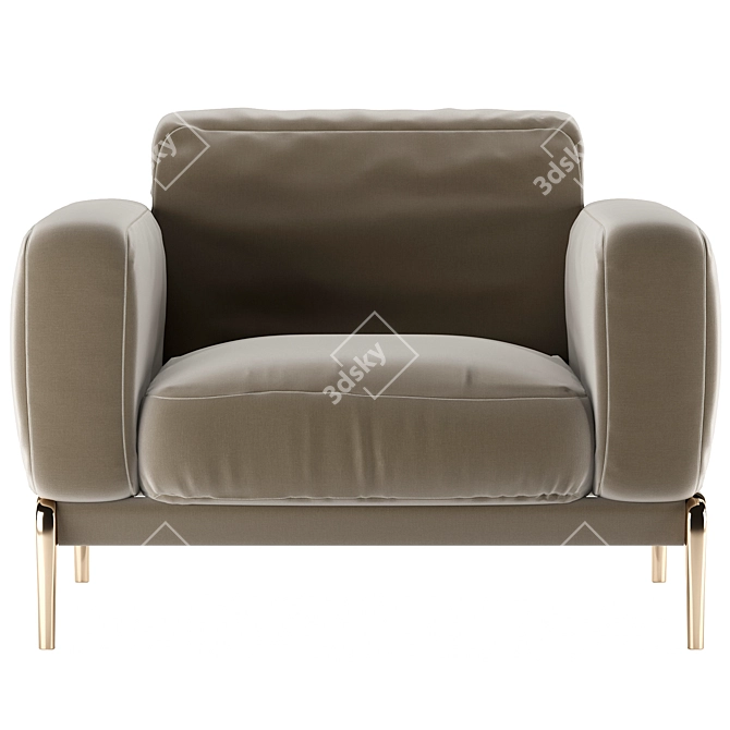 Modern Luxe Comfort Armchair 3D model image 3