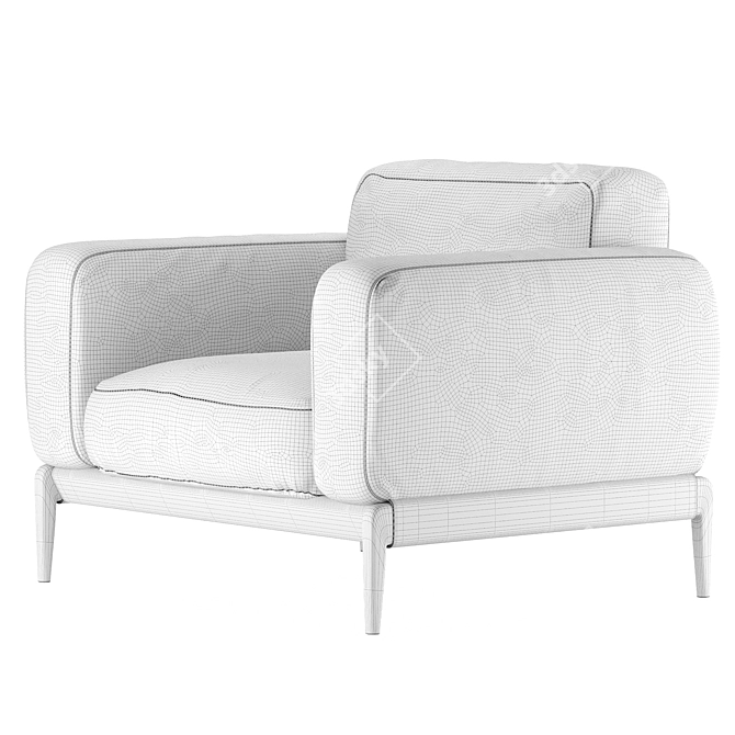 Modern Luxe Comfort Armchair 3D model image 4