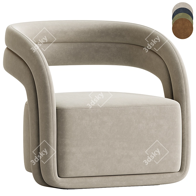 Modern Comfort Mia Lounge Chair 3D model image 2