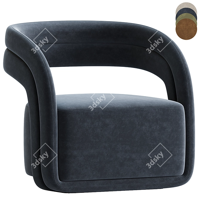 Modern Comfort Mia Lounge Chair 3D model image 3