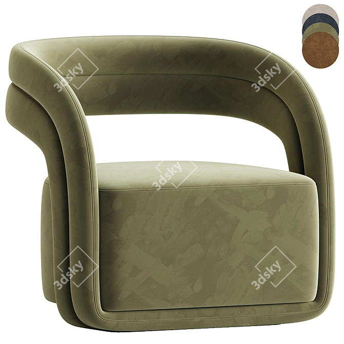 Modern Comfort Mia Lounge Chair 3D model image 4