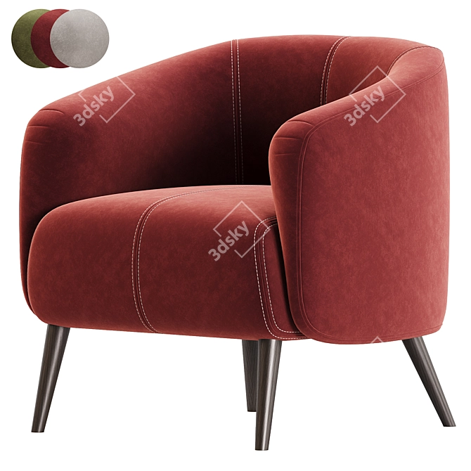 Contemporary Amalfi Armchair Collection 3D model image 2