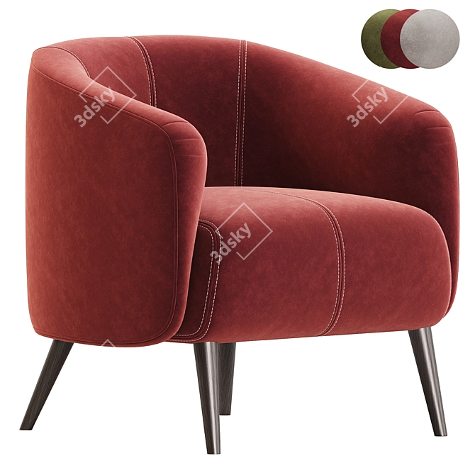 Contemporary Amalfi Armchair Collection 3D model image 5