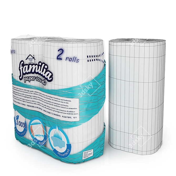 PVC-Packaged Paper Towel Roll 3D model image 5