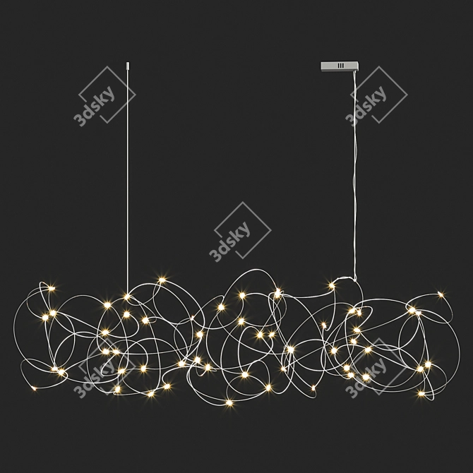 Modern LED Metal Chandelier 3D model image 3